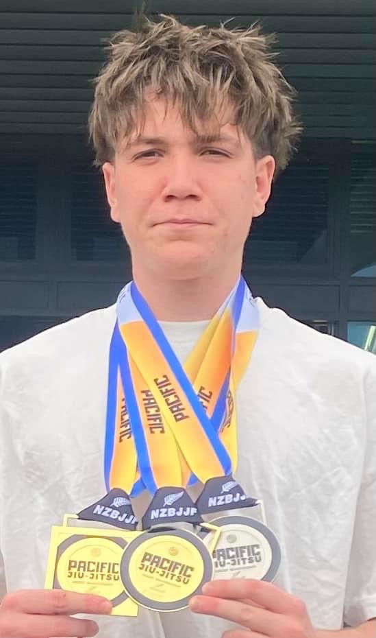 Shaun Pattillo and his medals from the Pacific Open Championships 2024